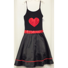 Showkleid, rot-schwarz-glitter, Gr. XS - S