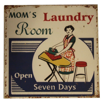 Van Deurs Metallschild "Moms Laundry"