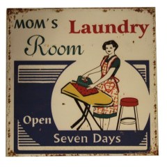 Van Deurs Metallschild "Moms Laundry"