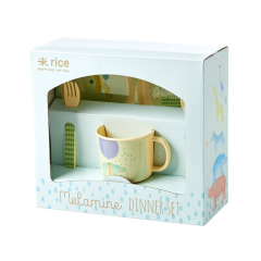 RICE Melamine Baby Dinner Set in Geschenksbox mit...