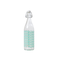RICE Glasflasche "Chevron" Print