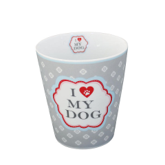 Krasilnikoff Mug Porzellan Tasse "I love my Dog"