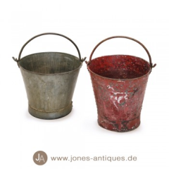 Jones Antiques Löscheimer aus Metall bunt bemahlt