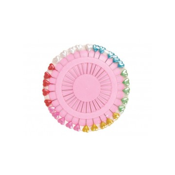 RICE 30 Stecknadeln mit bunten Herzen