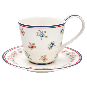 GreenGate Tasse mit Teller "Hailey white"