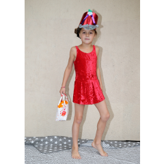 Trainingskleid, velour, rot, Gr. 4 - 6
