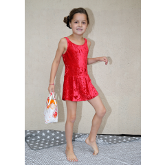 Trainingskleid, velour, rot, Gr. 4 - 6