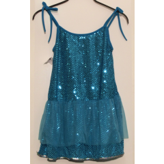 Kürkleid, türkis-glitter, Gr. XS - S