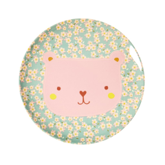 RICE Melamine Kids Plates in 6 Animal Prints