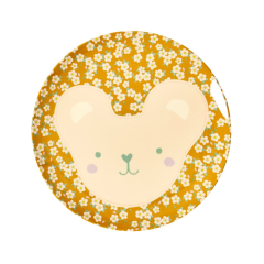 RICE Melamine Kids Plates in 6 Animal Prints altrosa