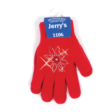 JERRYS Gloves "Daisy Crystal" red Gr. onesize
