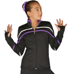 ChloeNoel 2-Tone Piping lt. weight Fleece Jacket black/Purple CM = 10 - 12