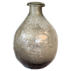 Glass antique vase smoke H: 28 cm 