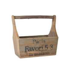 IB LAURSEN Holzkorb mit Text