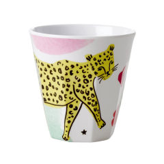 RICE Medium Melamine Cup with "wild leopard" print