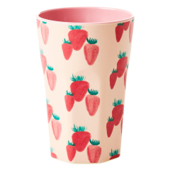 RICE Large Melamine Tall Cup "Strawberry" print