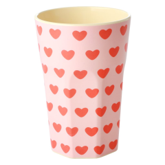 RICE Large Melamine Tall Cup "Sweet Hearts" print