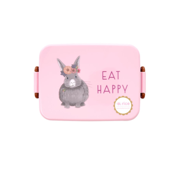 RICE Lunch Box mit Unterteiler "Farm Animal" Print