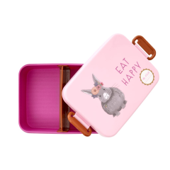 RICE Lunch Box mit Unterteiler "Farm Animal" Print