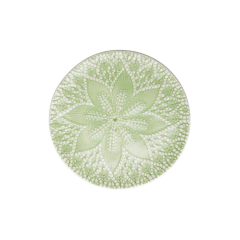 RICE Ceramic handmade Plate mit "green lace"...
