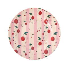 RICE Melamin Round Side Plate "Cherry" print