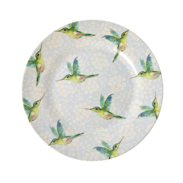 RICE Melamin Round Side Plate "Hummingbird" print