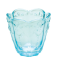 Glass votive with hearts turquoise H