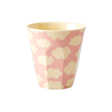 RICE Kids small Melamin Cup "Cloud" print in pink