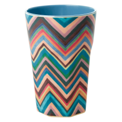 RICE Large Melamine Tall Cup "Zig Zag" print