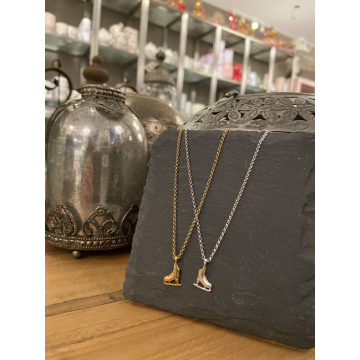 Silberkette mit Schlittschuh-Anhänger / 925 Silber