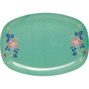 RICE Melamin Tablett "Blumen-Muster"