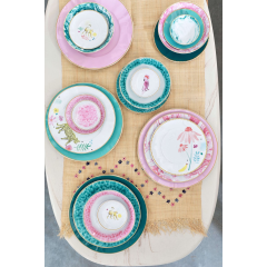 RICE Porzellan Teller tief "Murble" print rose