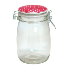GreenGate Glass storage jar Haven red