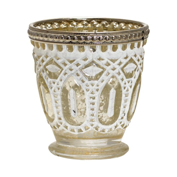 GreenGate Tealight glass with metal rim golden
