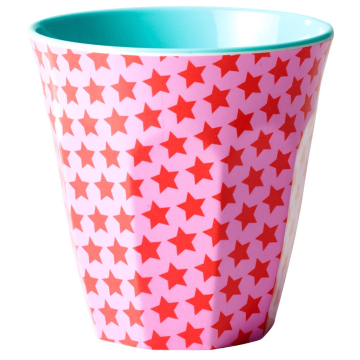 RICE Medium Melamine Becher mit "Star" Print