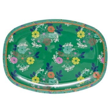 RICE Melamin Tablett  "Flower Print"