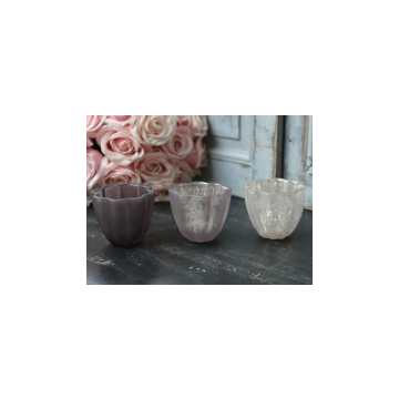 Chic Antique Tealight holder powder 7x8.5 cm