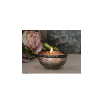 Chic Antique Tealight holder with pearl edge 5x9cm