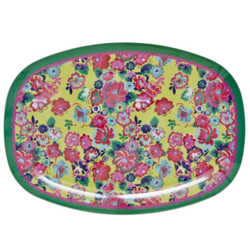 RICE Melamin Tablett  "big flowers"