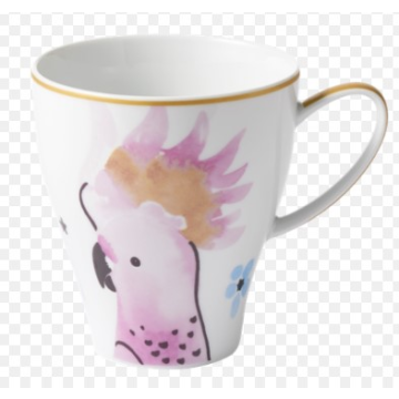 RICE Porzellan Tasse "Kakadu" print