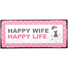 IB LAURSEN Metallschild "Happy Wife"