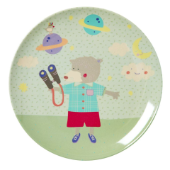 RICE Kids Melamine Lunch Plate with Boys "happy...