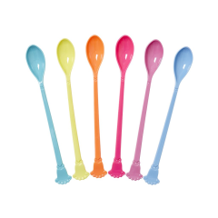 RICE Long Melamine Vintage Spoon in 6 assorted go for the...