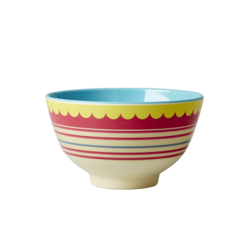 RICE Melamin Bowl two tone with stripe print