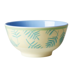 RICE Melamin Bowl two tone with palm leave print