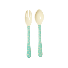RICE Kids Melamie Spoon and Fork with boys "happy...