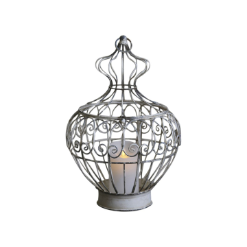 Laterne zum Aufhängen oder Stellen, antique weiss