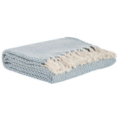 Plaid creme m/hellblauem Muster