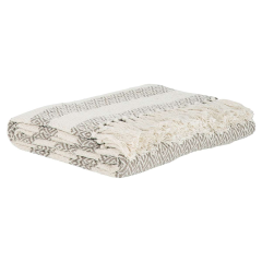 Plaid creme/beige gestreift