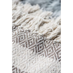 Plaid creme/beige gestreift